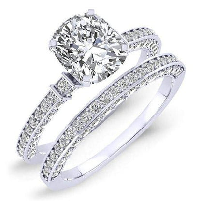 Daphne Cushion Diamond Bridal Set (Lab Grown Igi Cert) whitegold