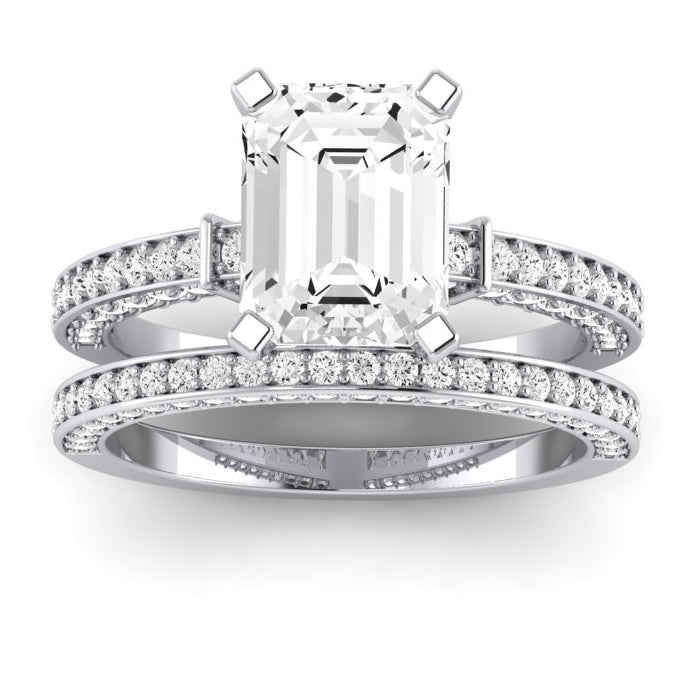 1.00 ct - Daphne - GIA Natural Emerald Diamond Bridal Set