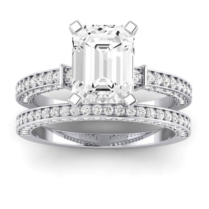 Daphne Emerald Diamond Bridal Set (Lab Grown Igi Cert) whitegold