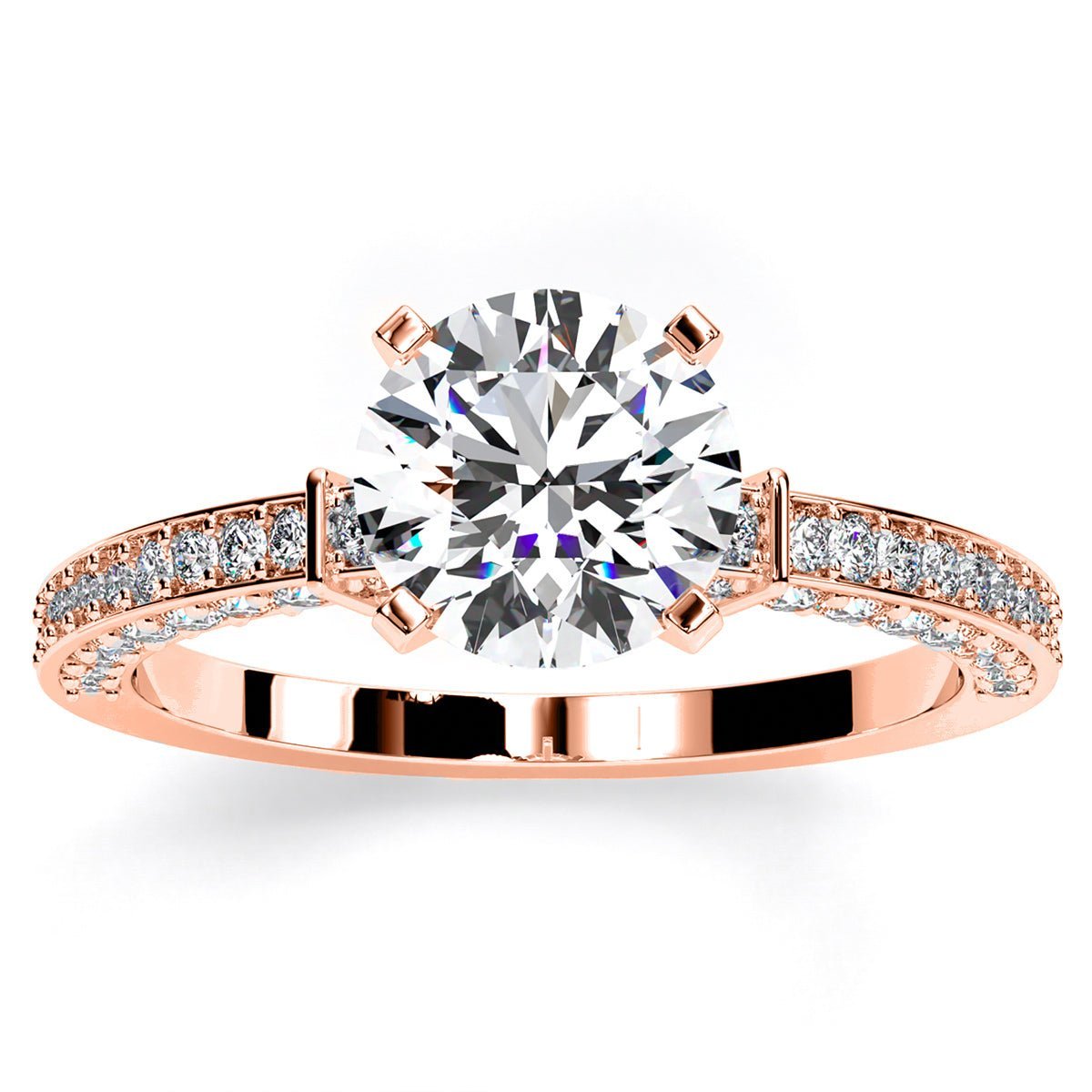 Daphne Round Diamond Engagement Ring (Lab Grown Igi Cert) rosegold