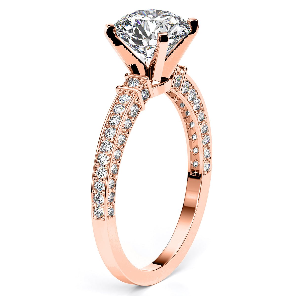 Daphne Round Diamond Engagement Ring (Lab Grown Igi Cert) rosegold