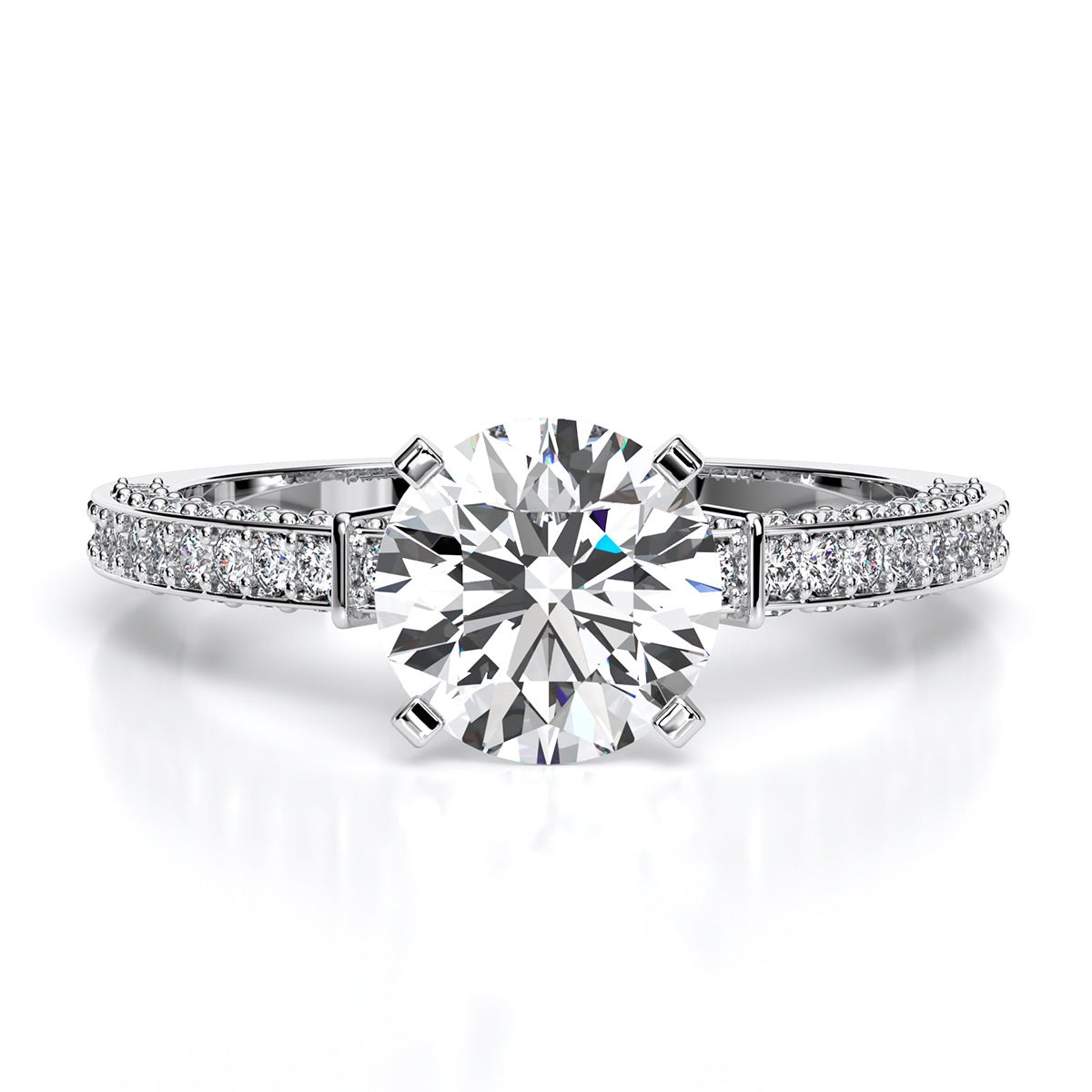 Daphne Round Diamond Engagement Ring (Lab Grown Igi Cert) whitegold