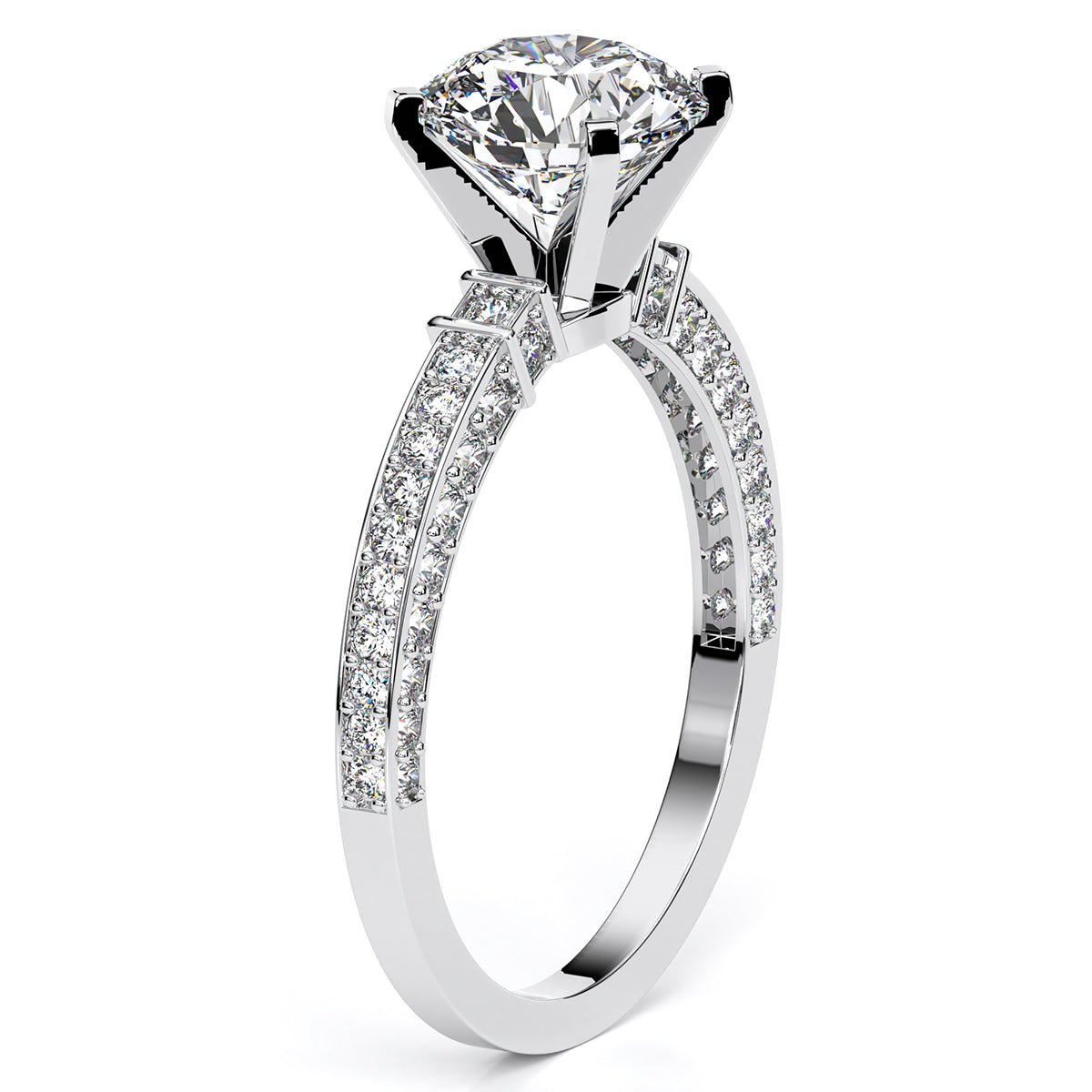 Daphne Round Diamond Engagement Ring (Lab Grown Igi Cert) whitegold