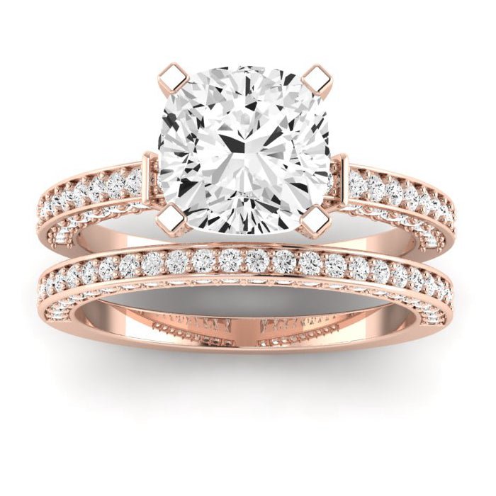 Daphne Diamond Matching Band Only (does Not Include Engagement Ring)  For Ring With Cushion Center rosegold