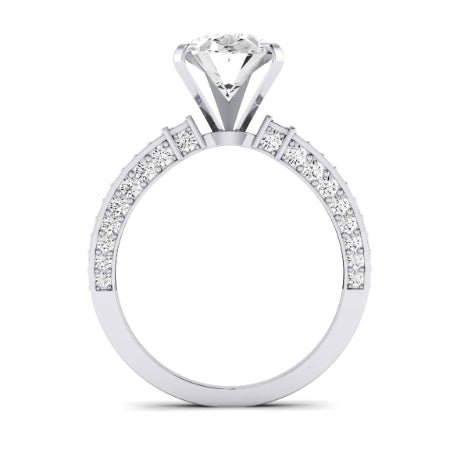 Daphne Diamond Matching Band Only ( Engagement Ring Not Included) For Ring With Oval Center whitegold