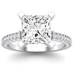 Daphne Diamond Matching Band Only (does Not Include Engagement Ring)  For Ring With Princess Center whitegold