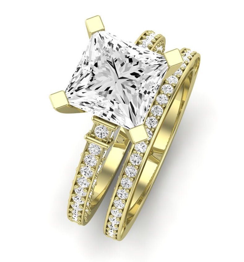 Daphne Diamond Matching Band Only (does Not Include Engagement Ring)  For Ring With Princess Center yellowgold