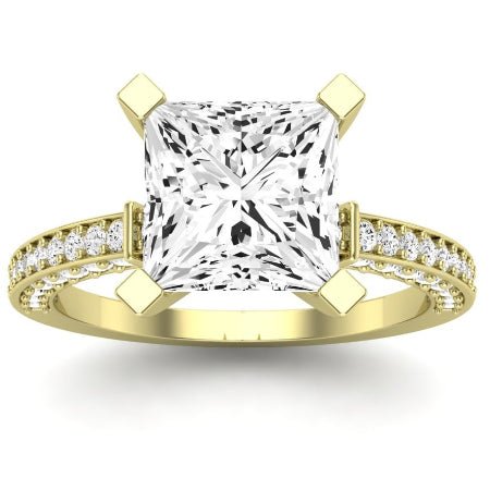 Daphne Diamond Matching Band Only (does Not Include Engagement Ring)  For Ring With Princess Center yellowgold