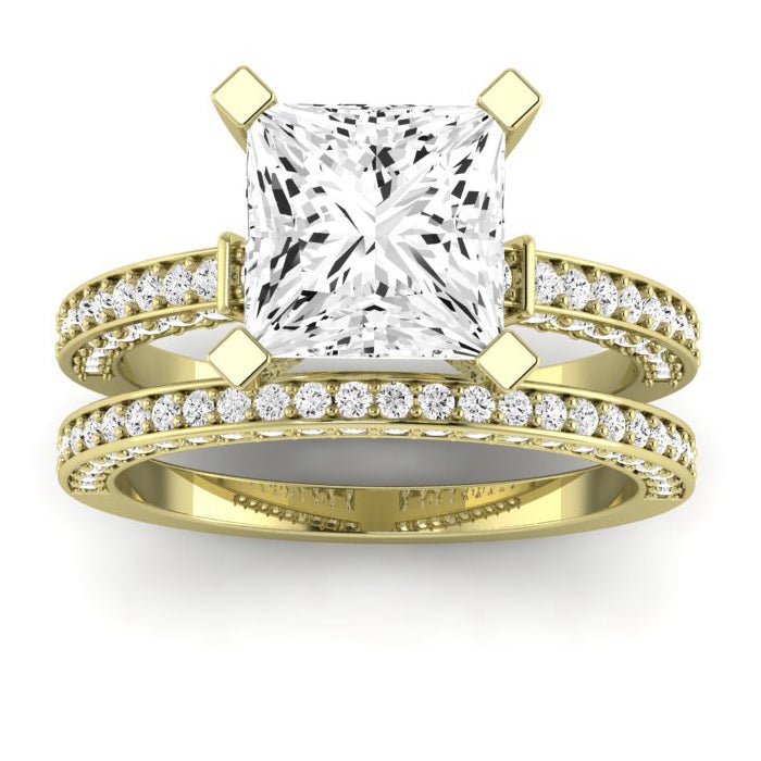 Daphne Diamond Matching Band Only (does Not Include Engagement Ring)  For Ring With Princess Center yellowgold