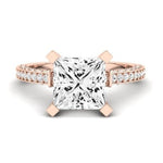 Daphne Diamond Matching Band Only (does Not Include Engagement Ring)  For Ring With Princess Center rosegold
