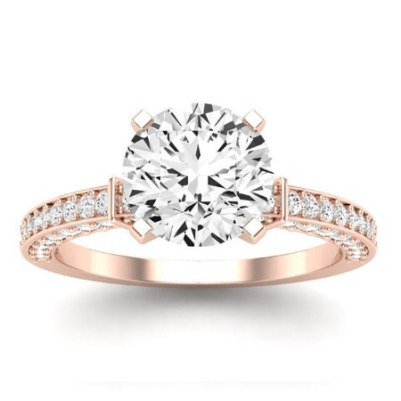 Daphne Diamond Matching Band Only (does Not Include Engagement Ring) For Ring With Round Center rosegold