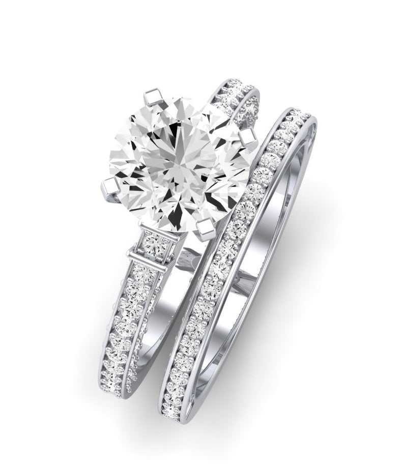 Daphne Diamond Matching Band Only (does Not Include Engagement Ring) For Ring With Round Center whitegold
