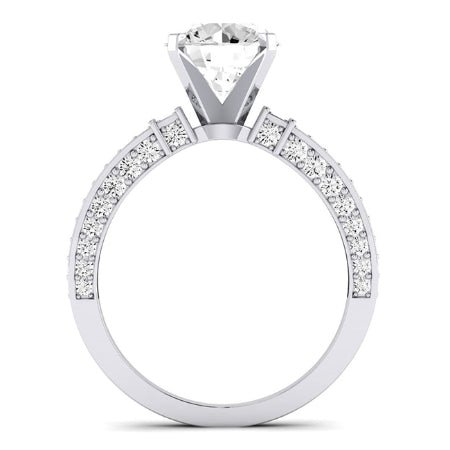 Daphne Diamond Matching Band Only (does Not Include Engagement Ring) For Ring With Round Center whitegold