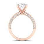 Daphne Moissanite Matching Band Only (does Not Include Engagement Ring)  For Ring With Cushion Center rosegold