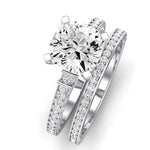 Daphne Moissanite Matching Band Only (does Not Include Engagement Ring)  For Ring With Cushion Center whitegold