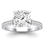 Daphne Moissanite Matching Band Only (does Not Include Engagement Ring)  For Ring With Cushion Center whitegold