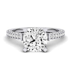 Daphne Moissanite Matching Band Only (does Not Include Engagement Ring)  For Ring With Cushion Center whitegold