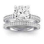 Daphne Moissanite Matching Band Only (does Not Include Engagement Ring)  For Ring With Cushion Center whitegold