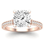 Daphne Moissanite Matching Band Only (does Not Include Engagement Ring)  For Ring With Cushion Center rosegold