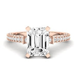 Daphne Moissanite Matching Band Only ( Engagement Ring Not Included) For Ring With Emerald Center rosegold