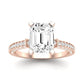 Daphne Moissanite Matching Band Only ( Engagement Ring Not Included) For Ring With Emerald Center rosegold