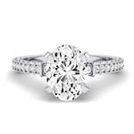 Daphne Moissanite Matching Band Only ( Engagement Ring Not Included) For Ring With Oval Center whitegold