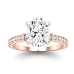 Daphne Moissanite Matching Band Only ( Engagement Ring Not Included) For Ring With Oval Center rosegold