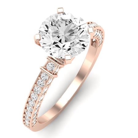 Daphne Moissanite Matching Band Only (does Not Include Engagement Ring) For Ring With Round Center rosegold