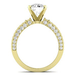 Daphne Moissanite Matching Band Only (does Not Include Engagement Ring) For Ring With Round Center yellowgold