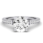 Daphne Moissanite Matching Band Only (does Not Include Engagement Ring) For Ring With Round Center whitegold