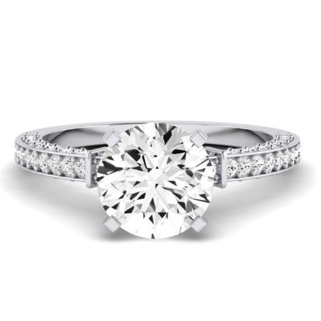 Daphne Moissanite Matching Band Only (does Not Include Engagement Ring) For Ring With Round Center whitegold