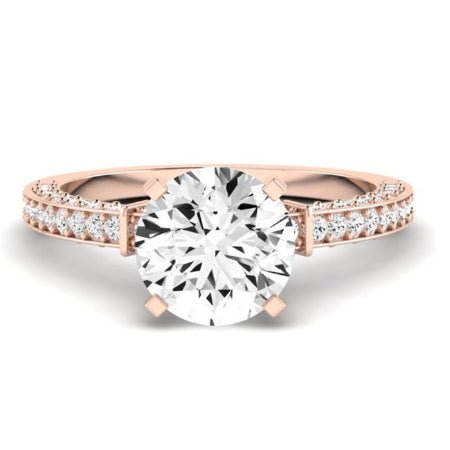 Daphne Moissanite Matching Band Only (does Not Include Engagement Ring) For Ring With Round Center rosegold