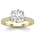 Daphne Moissanite Matching Band Only (does Not Include Engagement Ring) For Ring With Round Center yellowgold