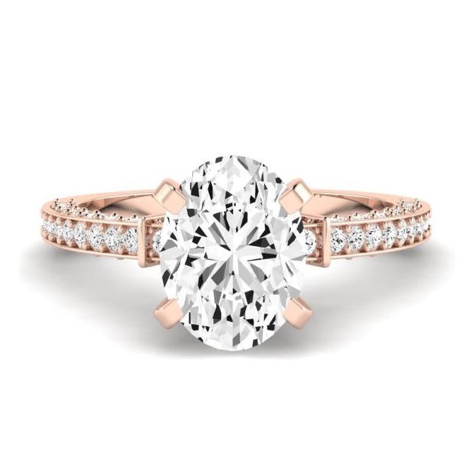 Daphne Oval Moissanite Engagement Ring rosegold