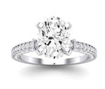 Daphne Oval Moissanite Engagement Ring whitegold