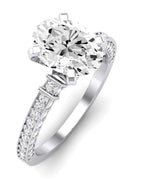 Daphne Oval Moissanite Engagement Ring whitegold