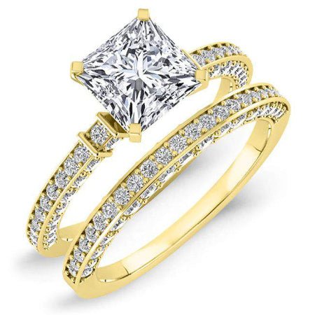 Daphne Princess Diamond Bridal Set (Lab Grown Igi Cert) yellowgold