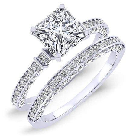 Daphne Princess Moissanite Bridal Set whitegold