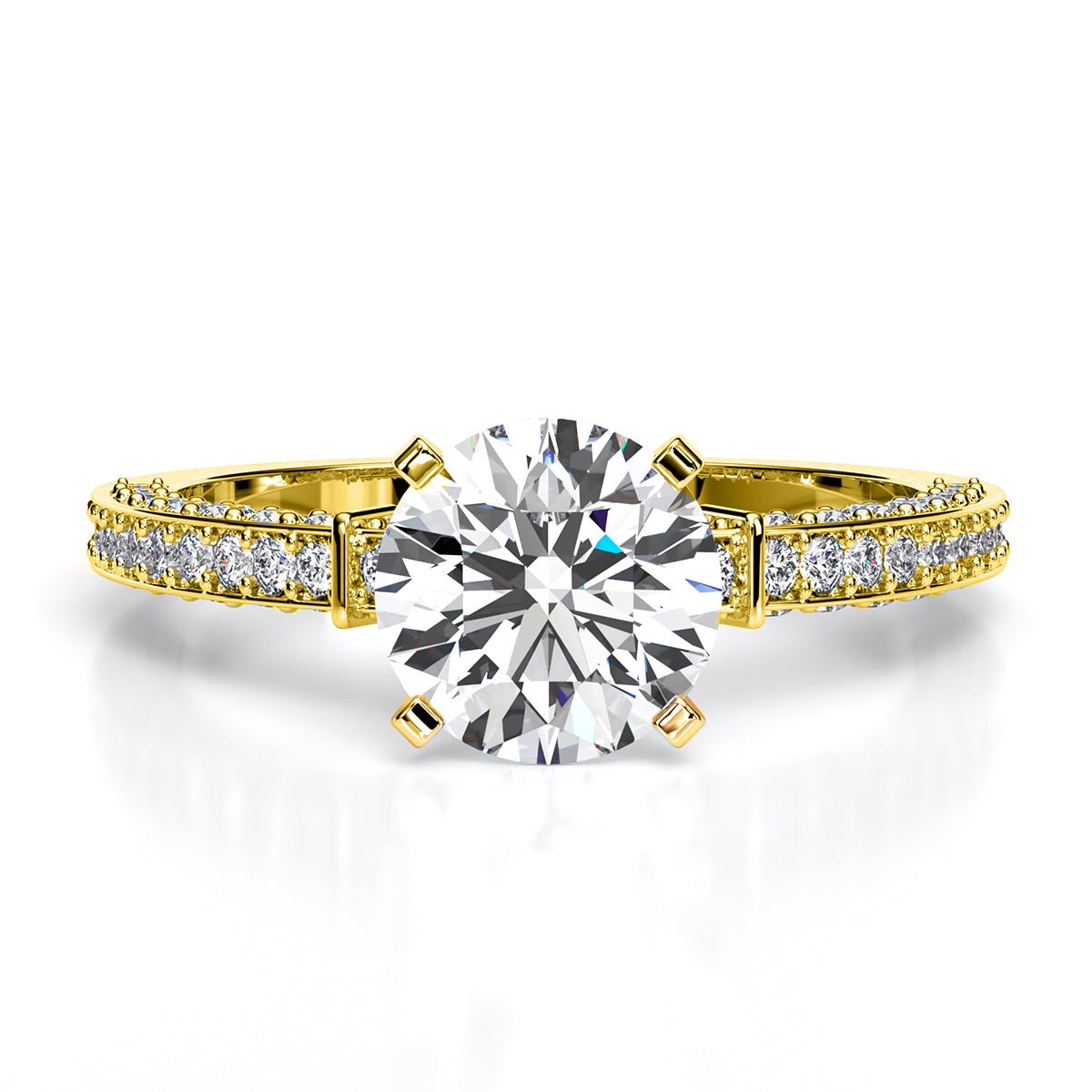 Daphne Round Diamond Engagement Ring (Lab Grown Igi Cert) yellowgold