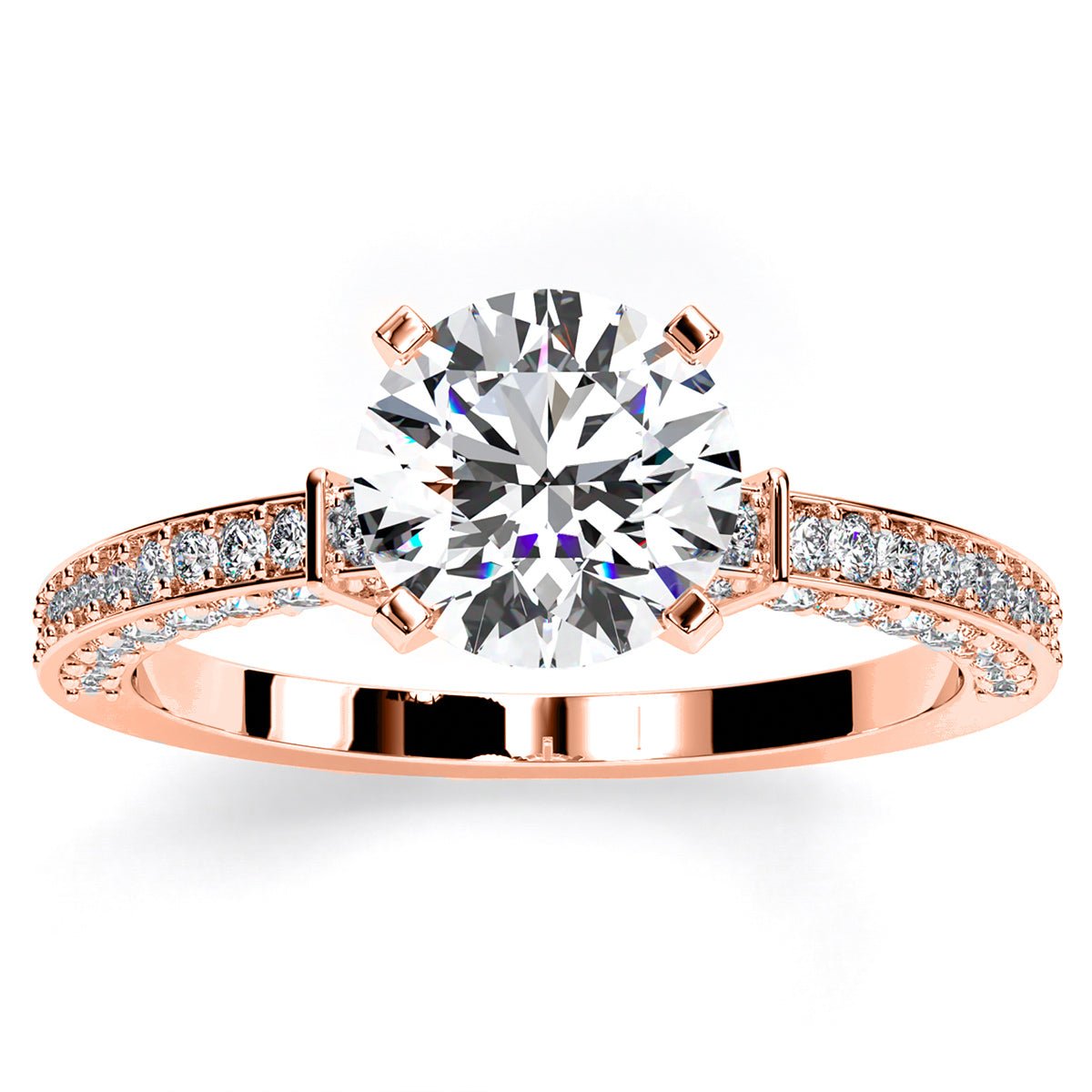 Daphne Round Diamond Engagement Ring (Lab Grown Igi Cert) rosegold