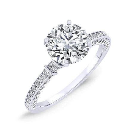 Daphne Round Moissanite Bridal Set whitegold