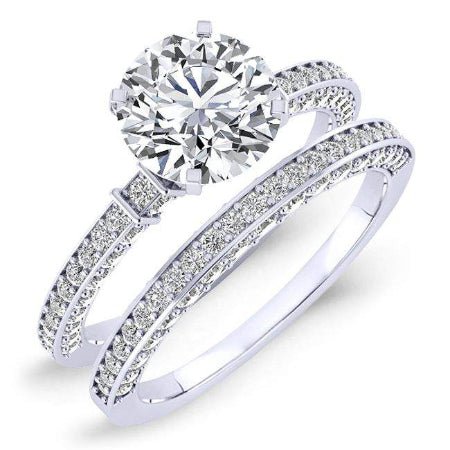 Daphne Round Moissanite Bridal Set whitegold