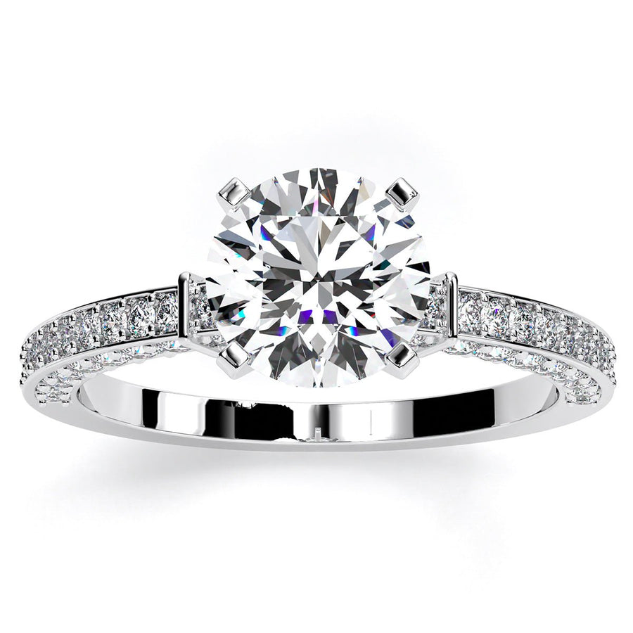1.00 ct - Daphne - Round Moissanite Engagement Ring