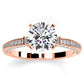 Daphne Round Moissanite Engagement Ring rosegold