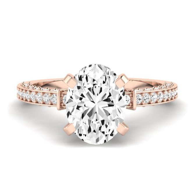 Daphne Oval Diamond Engagement Ring (Lab Grown Igi Cert) rosegold