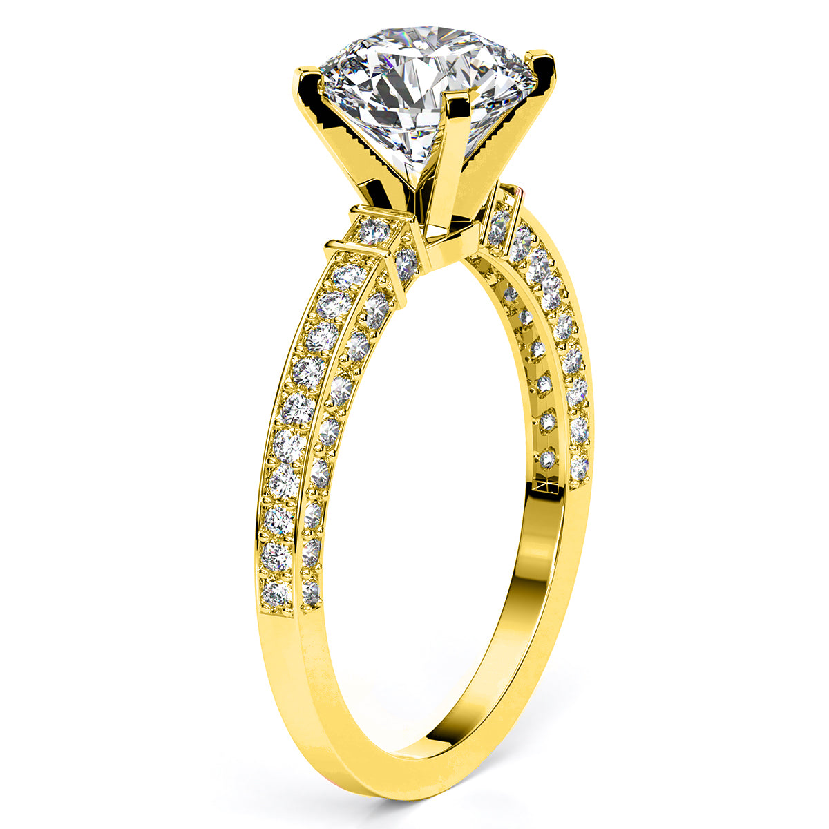 Daphne Round Moissanite Engagement Ring yellowgold