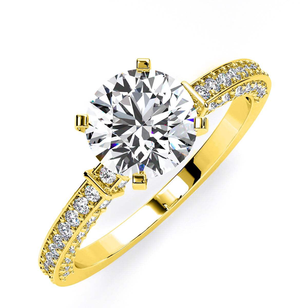 Daphne Round Diamond Engagement Ring (Lab Grown Igi Cert) yellowgold