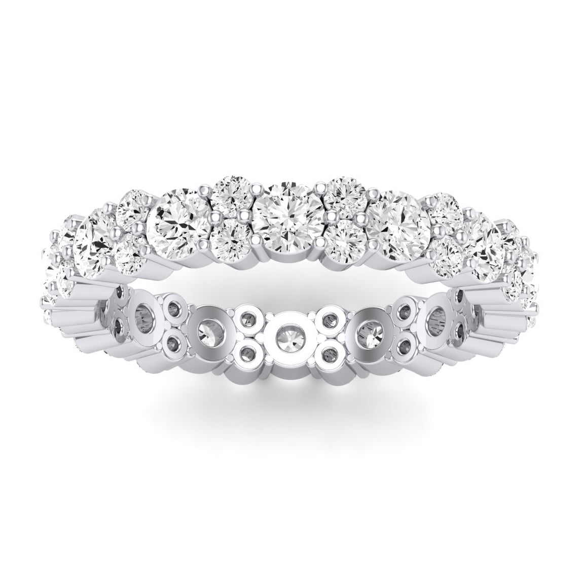 Daylily Round Cut Moissanite Eternity Band whitegold