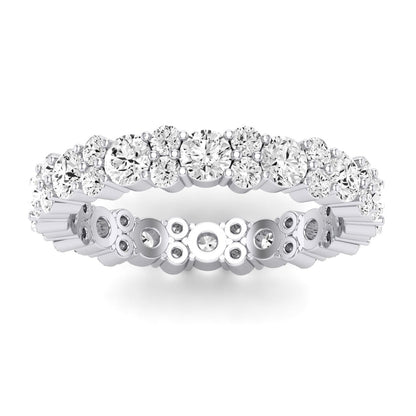 Daylily Round Cut Moissanite Eternity Band whitegold