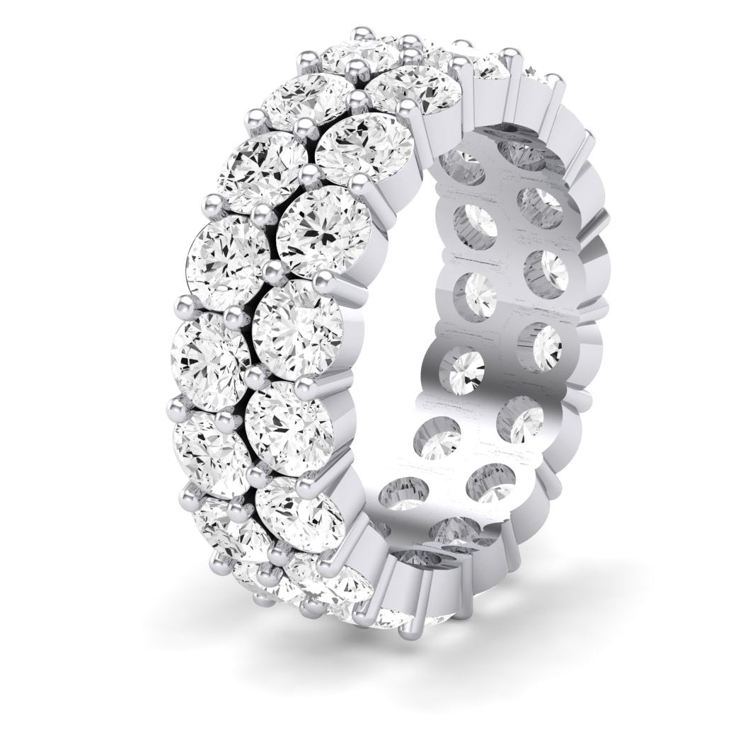 Delphin Round Cut Moissanite Eternity Band whitegold